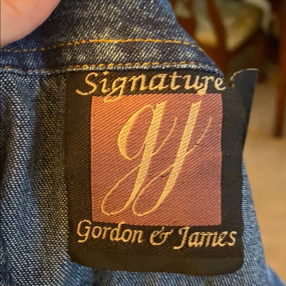 One of a kind: Turquoise Beaded jean jacket with cross on back - Picture 8 of 8